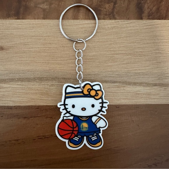 Sanrio hello kitty San Francisco Golden Warriors NBA badge Holder Reel - Picture 2 of 5